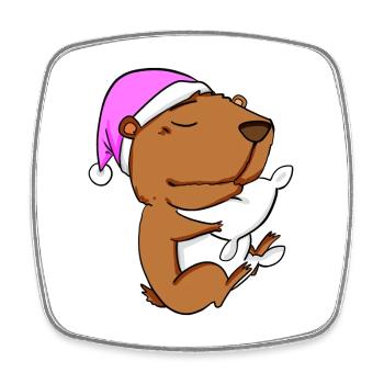 Capybara Wasserschwein - Square fridge magnet - white - Front