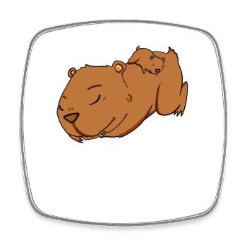 Family - Capybara with baby Capybara - Square fridge magnet - white - Front