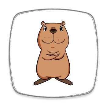 Capybara capybara motif - Square fridge magnet - white - Front