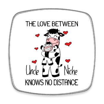 Onkel und Nichte Liebe Kuh Geschenk - Viereckiger Kühlschrankmagnet - Weiß - Vorne