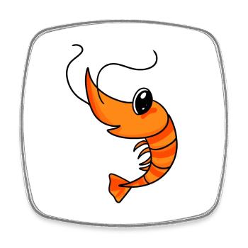 Shrimp Shrimp - Square fridge magnet - white - Front