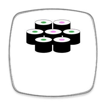 Sushi motif - Square fridge magnet - white - Front