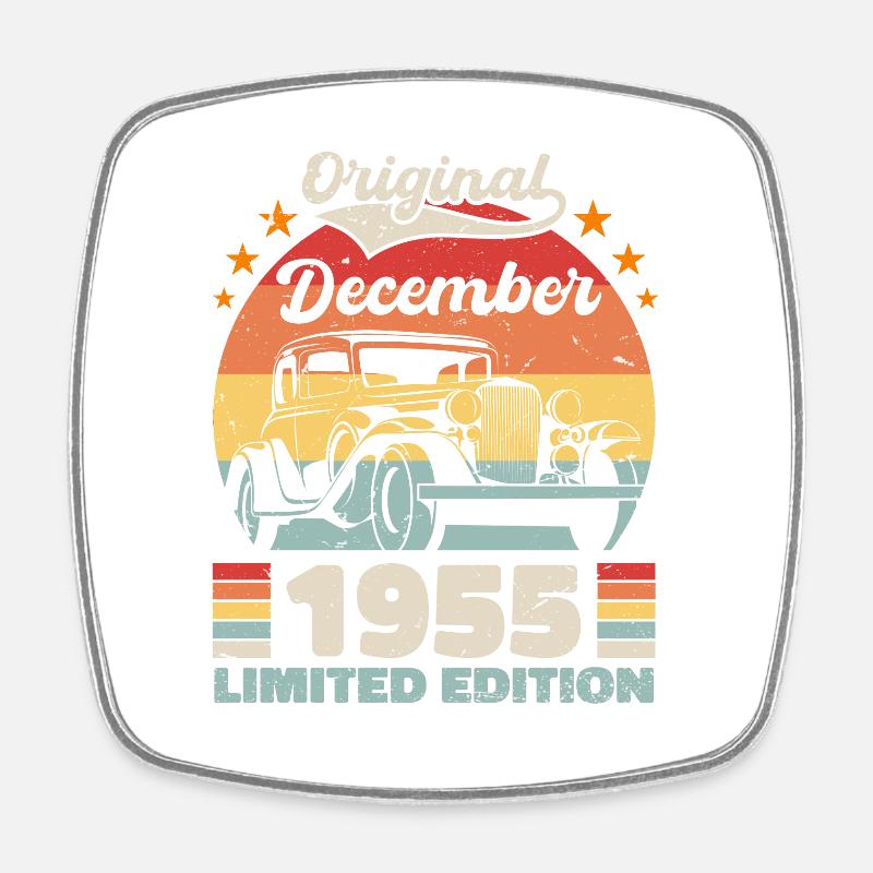 Décembre 1955 Cadeau d’anniversaire Décembre 1955 - Magnet carré - blanc
