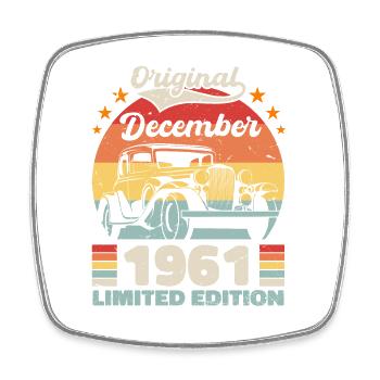 December 1961 Birthday present December 1961 - Square fridge magnet - white - Front