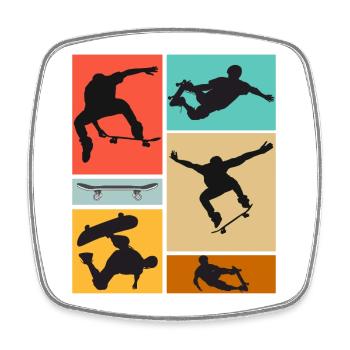 Skateboarding Coole Skateboarder Collage Bunt - Viereckiger Kühlschrankmagnet - Weiß - Vorne