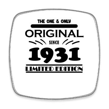 1931 - Year of construction 1931 - Born 1931 - Square fridge magnet - white - Front