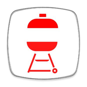 roi du BBQ, fan de barbecue, barbecue - Magnet carré - blanc - Devant