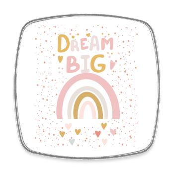 Dream Big - Inspirational T-Shirt - Square fridge magnet - white - Front