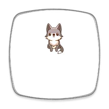 süßer Wolf Wolfshund Kawaii Husky Design Pocket - Viereckiger Kühlschrankmagnet - Weiß - Vorne