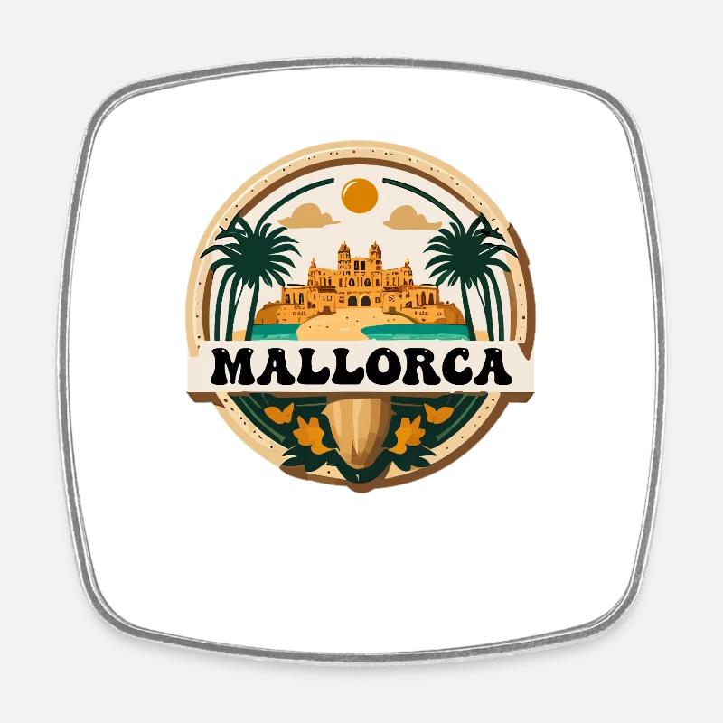 Logo de Majorque - Magnet carré - blanc
