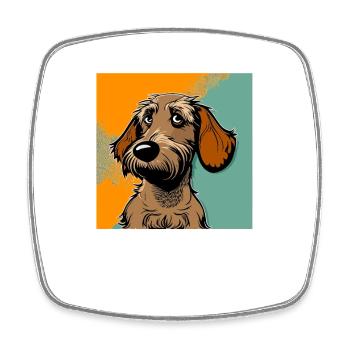 Chien dans le style comique - Magnet carré - blanc - Devant