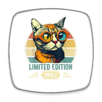 Awesome since 1952 Cat Birthday Gift - Square fridge magnet - white - Front