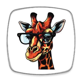 Cartoon Comic Giraffe Design - Square fridge magnet - white - Front