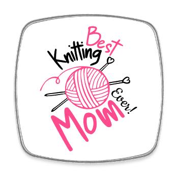 Meilleure maman tricoteuse de tous les temps - Magnet carré - blanc - Devant