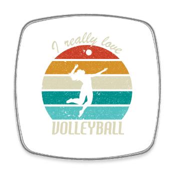 I Really Love Volleyball - Square fridge magnet - white - Front