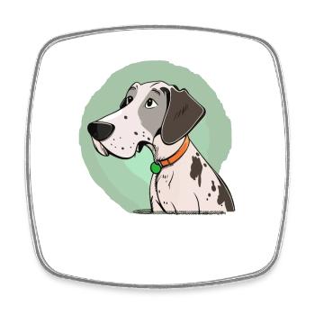 Chien dans le style comique - Magnet carré - blanc - Devant