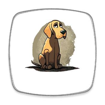 Chien dans le style comique - Magnet carré - blanc - Devant