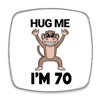 70 birthday - 70 years - hug - Square fridge magnet - white - Front