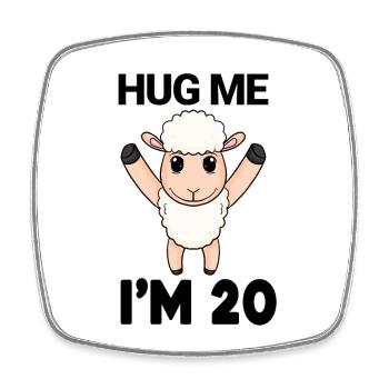 20 birthday - 20 years - hug - Square fridge magnet - white - Front