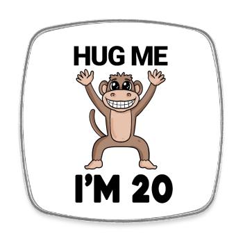 20 birthday - 20 years - hug - Square fridge magnet - white - Front