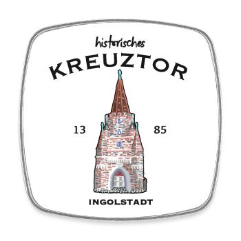 Ingolstadt, kultiges Kreuztor, Bayern - Viereckiger Kühlschrankmagnet - Weiß - Vorne