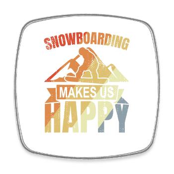 Vintage Snowboarder - Viereckiger Kühlschrankmagnet - Weiß - Vorne