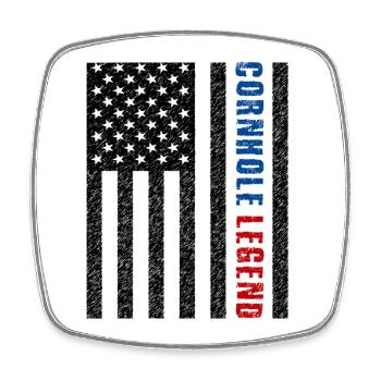 Cornhole Legende USA - Viereckiger Kühlschrankmagnet - Weiß - Vorne
