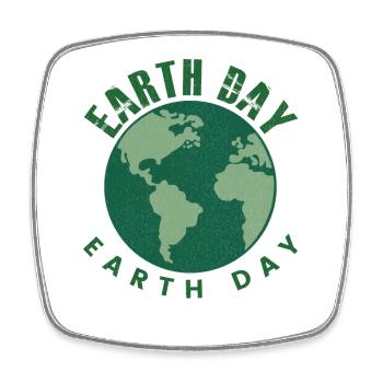 Earth Day Everyday Retro Environment - Square fridge magnet - white - Front