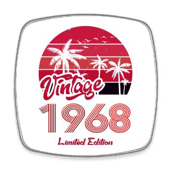 Vintage Year 1968 Limited Edition Red - Square fridge magnet - white - Front