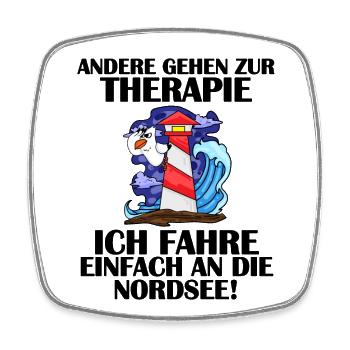 Nordsee Leuchtturm Möwe - Viereckiger Kühlschrankmagnet - Weiß - Vorne