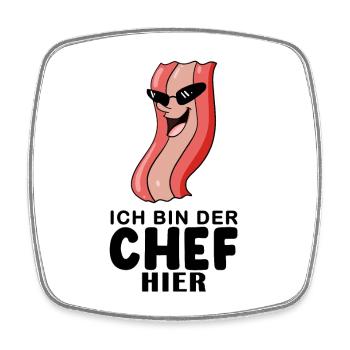 Chef Spruch lustig - Viereckiger Kühlschrankmagnet - Weiß - Vorne