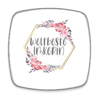 Weltbeste Imkerin Honig Bienen Geschenk - Viereckiger Kühlschrankmagnet - Weiß - Vorne