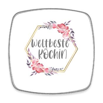 Weltbeste Köchin Kochen Küche Geschenk - Viereckiger Kühlschrankmagnet - Weiß - Vorne
