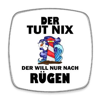 Rügen Ostsee Urlaub Spruch Sprüche - Viereckiger Kühlschrankmagnet - Weiß - Vorne