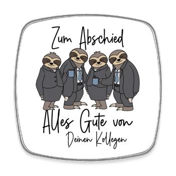 Abschied Kollege neuer Job Alles Gute Jobwechsel - Viereckiger Kühlschrankmagnet - Weiß - Vorne