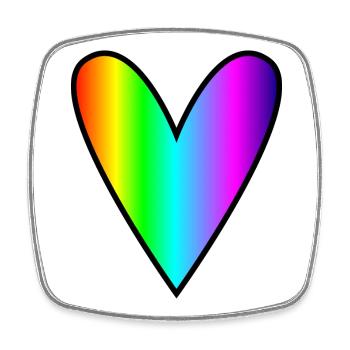 HEART. HEARTS. SAINT VALENTINE. LOVE. LOVE. COUPLE. - Square fridge magnet - white - Front