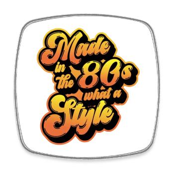 Made in the 80s Fin farbenfroh - Viereckiger Kühlschrankmagnet - Weiß - Vorne