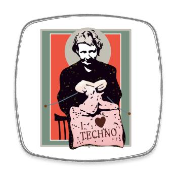 Techno couture Art Illustration - Magnet carré - blanc - Devant