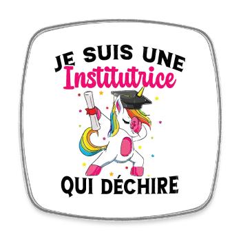 Femme Institutrice Qui Déchire Idée Enseignant - Magnet carré - blanc - Devant