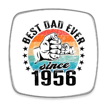 Best dad in the world since 1956 Father's Day birthday - Square fridge magnet - white - Front