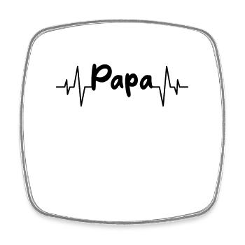 Daddy heartbeat - Square fridge magnet - white - Front