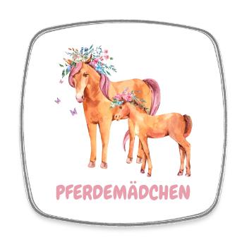 Pferdemädchen Pferd Pferdeliebe Geschenkidee - Viereckiger Kühlschrankmagnet - Weiß - Vorne