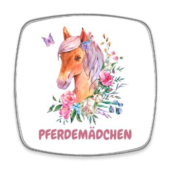 Pferdemädchen Pferd Pferdeliebe Geschenkidee - Viereckiger Kühlschrankmagnet - Weiß - Vorne
