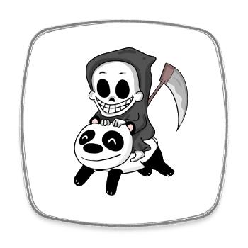 Grim Reaper Panda - Square fridge magnet - white - Front