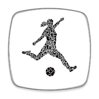 Soccer Player Symbols Soccer Soccer Player - Square fridge magnet - white - Front