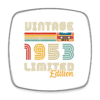 Jahrgang 1953 Geburtstagsgeschenk 1953 - Viereckiger Kühlschrankmagnet - Weiß - Vorne
