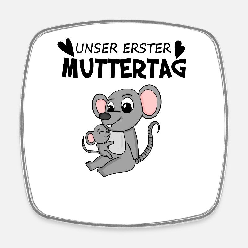 Muttertag - erster Muttertag Geschenk - Viereckiger Kühlschrankmagnet - Weiß