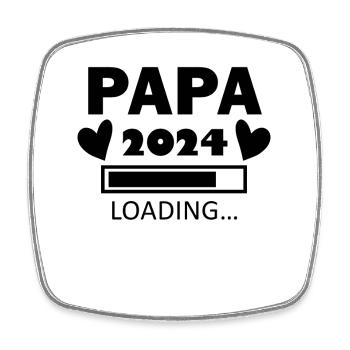 Vater 2024 - Papa 2024 - Papa werden - Viereckiger Kühlschrankmagnet - Weiß - Vorne