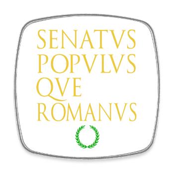 Sénat et peuple de Rome écrit en latin - Magnet carré - blanc - Devant