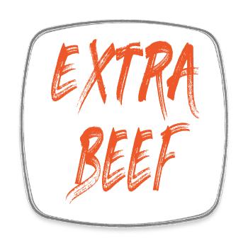 Das Extra Rindfleisch - Viereckiger Kühlschrankmagnet - Weiß - Vorne